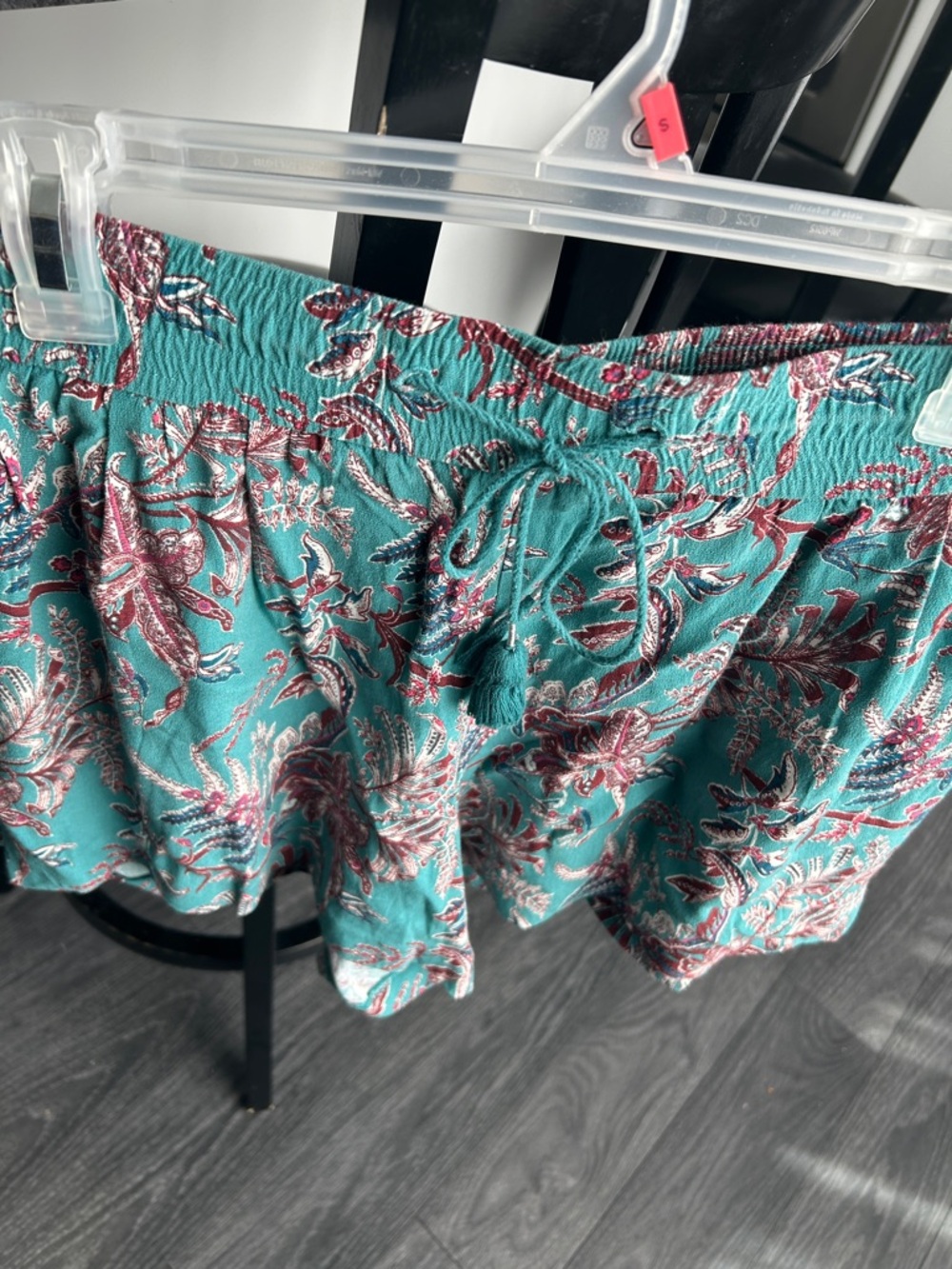 LOFT Teal Floral Bohemian Shorts